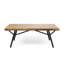 Table basse en bois avec supports en fer rustique, finition, hauteur 18,14 po x largeur 50 po 23,5 po profondeur table contemporaine, pieds en métal, l P H