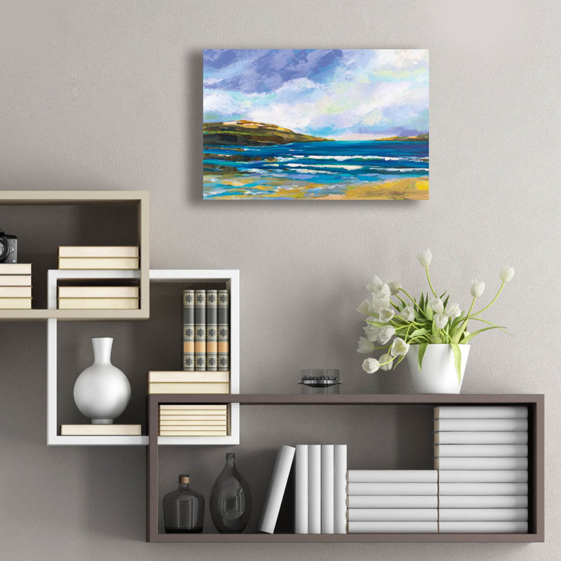 «Deux îles» par Jeanette Vertentes, art mural en verre acrylique, H 16 po x l 24 po x P 0,2 po