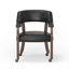 Chaise de salle à manger et de jeu Gorman en noyer avec similicuir-1880151605