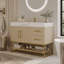  Meuble-lavabo moderne de 36 po avec lavabo, comptoir en pierre frittée et lavabo en céramique, armoire de rangement en bois imperméable avec pieds de support en acier inoxydable-1393418933-1393418930