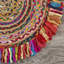 Tapis d'intérieur en fibre de jute tressé à la main Whimsical Rainbow-801776919
