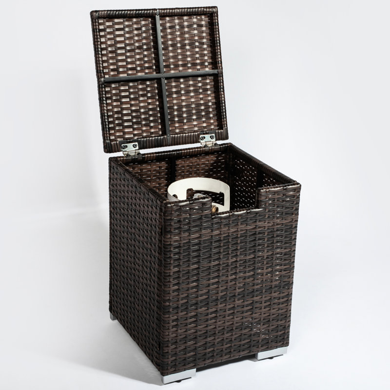 Outdoor Propane Tank Cover - Dark Brown With Steel Enhancement 20Lbs 16X16x22inch Gas Bottle Cylinder 16X16x22in