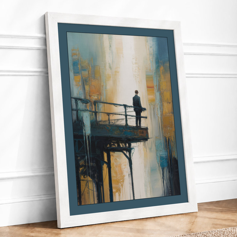 Solitary Urban Moment Modern - Framed Print, A1 - 84.1 x 59.4 cm, White