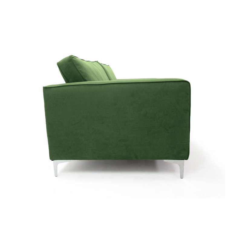 Georgio 3 Seater Velvet Sofa, Green