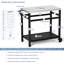 Chariot de table d'extérieur avec plateau en acier inoxydable et 3 tablettes -106000034-106000028