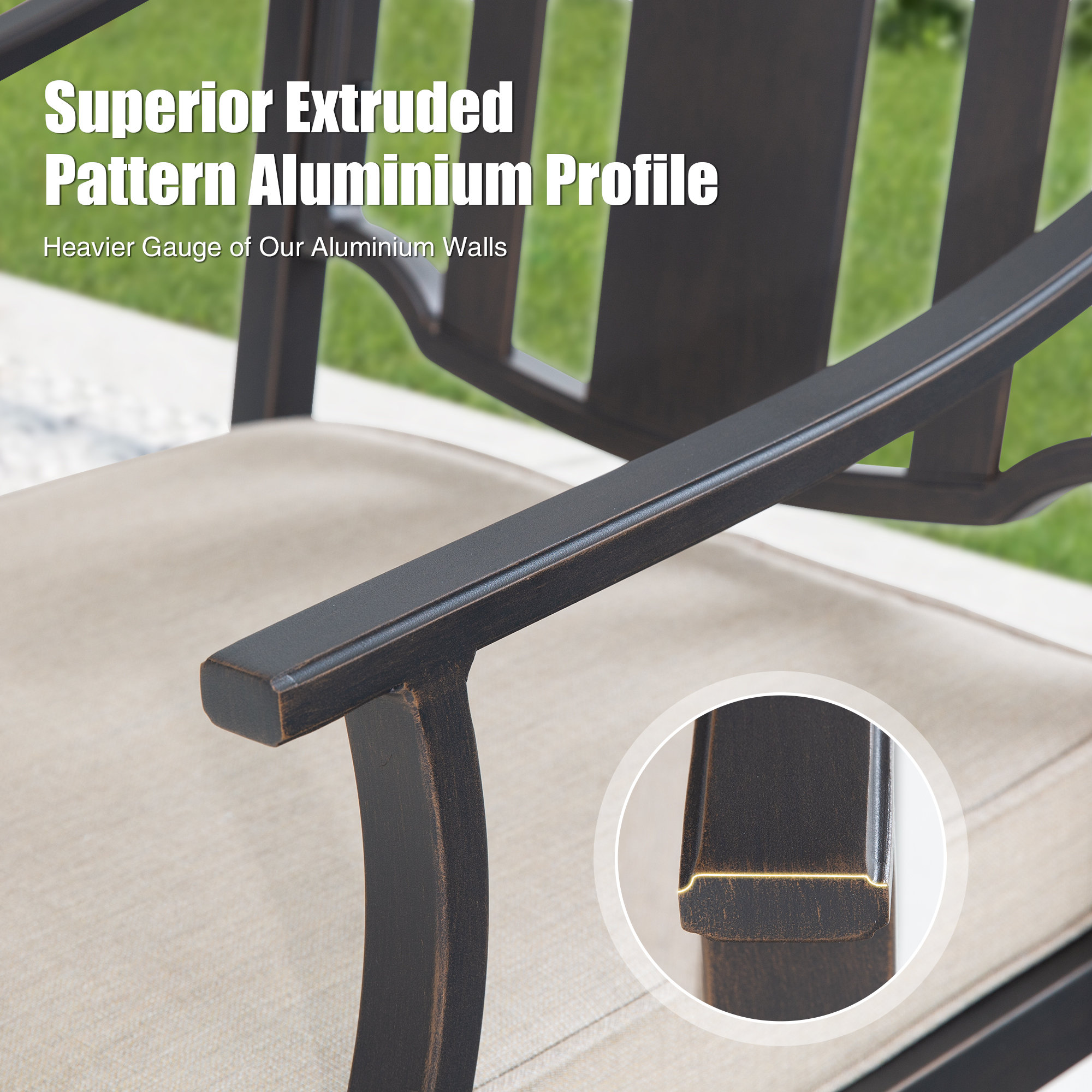 Patio Aluminum Dining Chairs With Sunbrella® Cushions