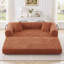 Canapé-lit 64,7 po en velours côtelé désossé, canapé futon modulaire, canapé en mousse à compression avec 2 coussins, aucun assemblage requis-1369500021-1374894628