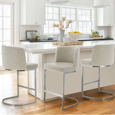 Bittencourt 26'' Upholstered Counter Stool