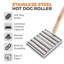 Tower BBQ Hot Dog Roller with Wooden Stay Cool Handle, Robust Construction, Stainless Steel