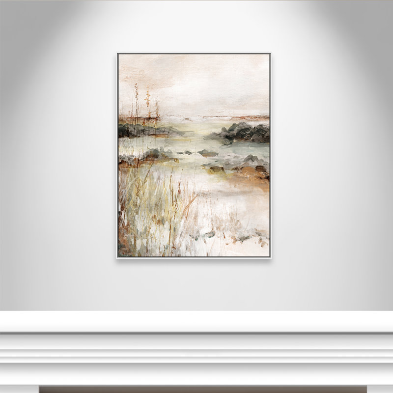 Impression de méandres de la rivière Wylder par Carol Robinson, H 49,5 po x l 37,5 po, Blanc