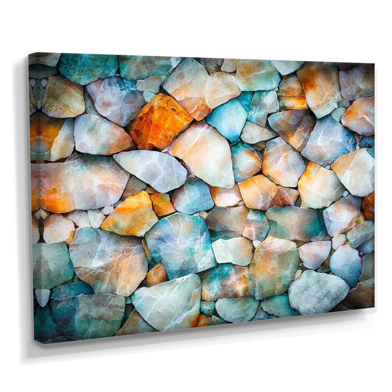 Mosaïque de marbre Art I, H 12 po x l 20 po, Toile tendue, Ne s’applique pas