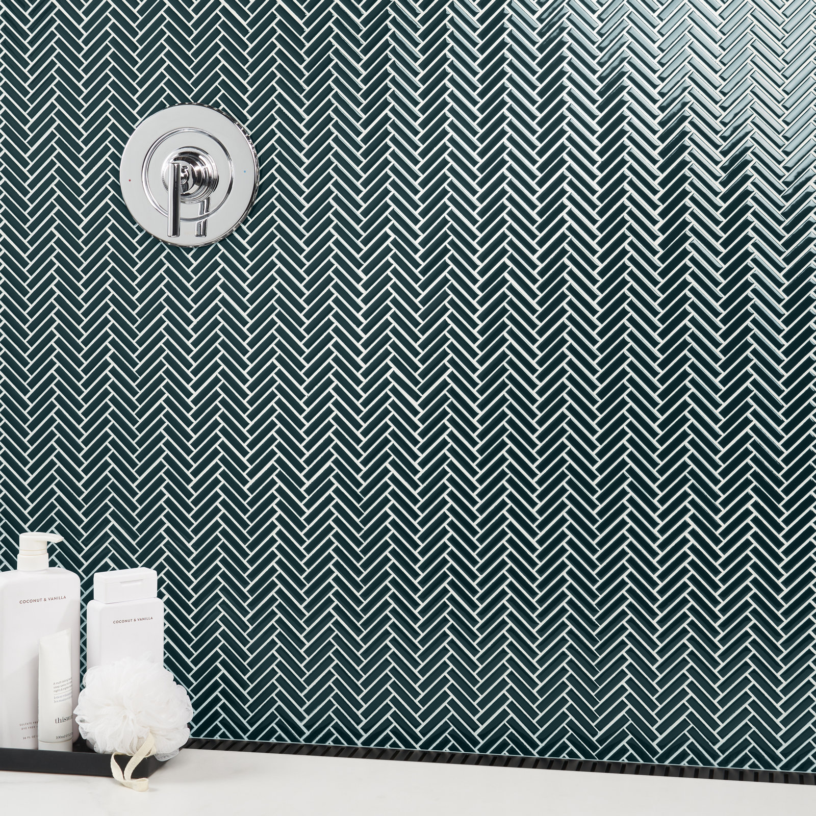 11" x 11" Porcelain Mosaic Tile, Emerald Green