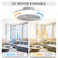 18 Inch Enclosed Ceiling Fan With Light And Remote, Flush Mount Bladeless Modern Low Profile Ceiling Fan For Bedroom Kitchen Dining Room