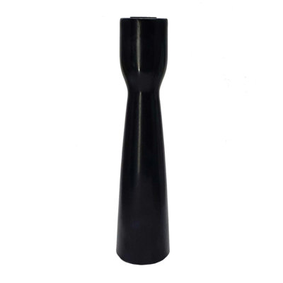 Decorative Modern Candle Holder, 11 Inch Tapered Black Marble Base