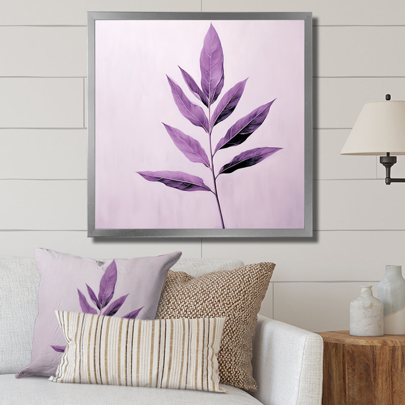 Mauve lavande mauve sur toile, H 24 po x l 24 po x P 1 po, Cadre simple argenté