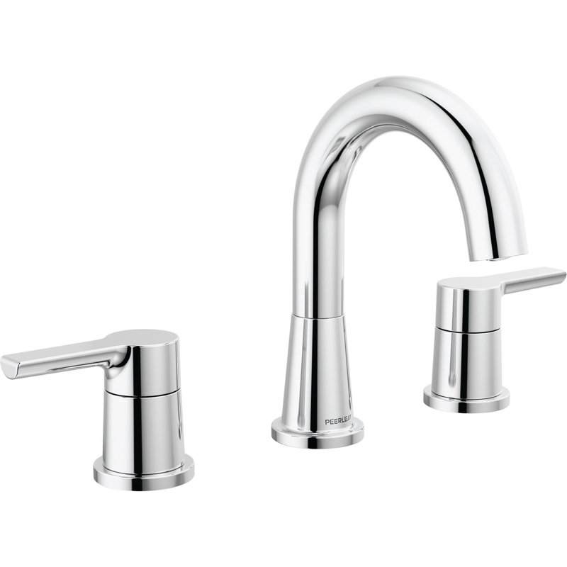 Widespread 2-handle Bathroom Faucet with Drain Assembly, Chrome