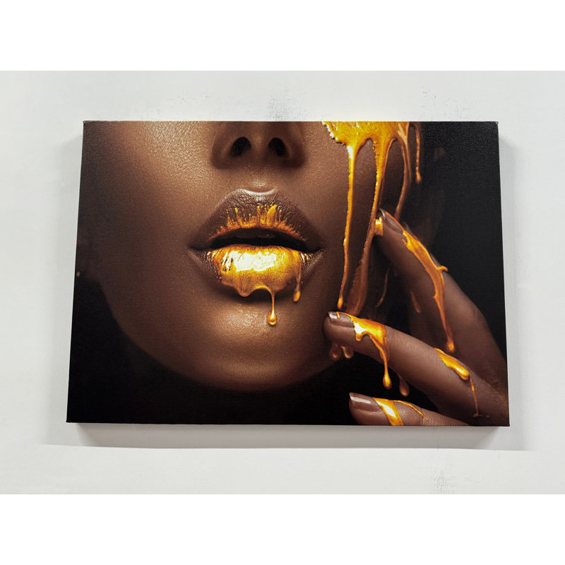 Large African Woman Lip Canvas Art Featuring 3D Modern Wall Visuals with Custom Print Details for an Elevated Aesthetic Appeal