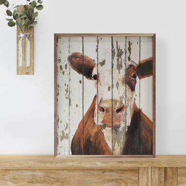 Brown and White Cow Print Mural