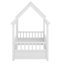 Lit de plancher en bois avec cadre de toit de maison, garde-corps de clôture-2041536749
