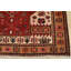 Tapis rouge rétro en laine noué à la main 3 pi 6 po x 10 pi 8 po Tribal Vintage