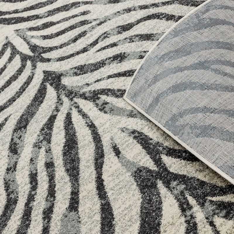 Boston Zebra Tufted Grey/Black Rug, Rectangle 120 x 170cm