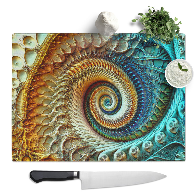 Fractal Pattern Vol.4  Glass Chopping Board