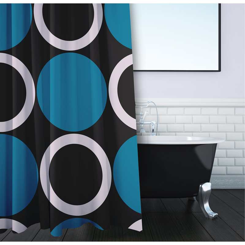 Rideau de douche Mod Circles, Bleu sarcelle irréel