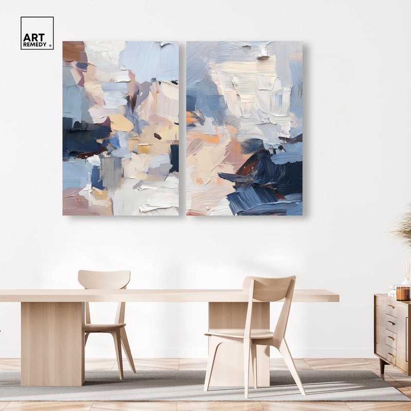 Ensemble artistique « Pathways to Tranquility » (Impression sur toile, bleu et sauge) par Art Remedy, cadre noir, 10 x 15