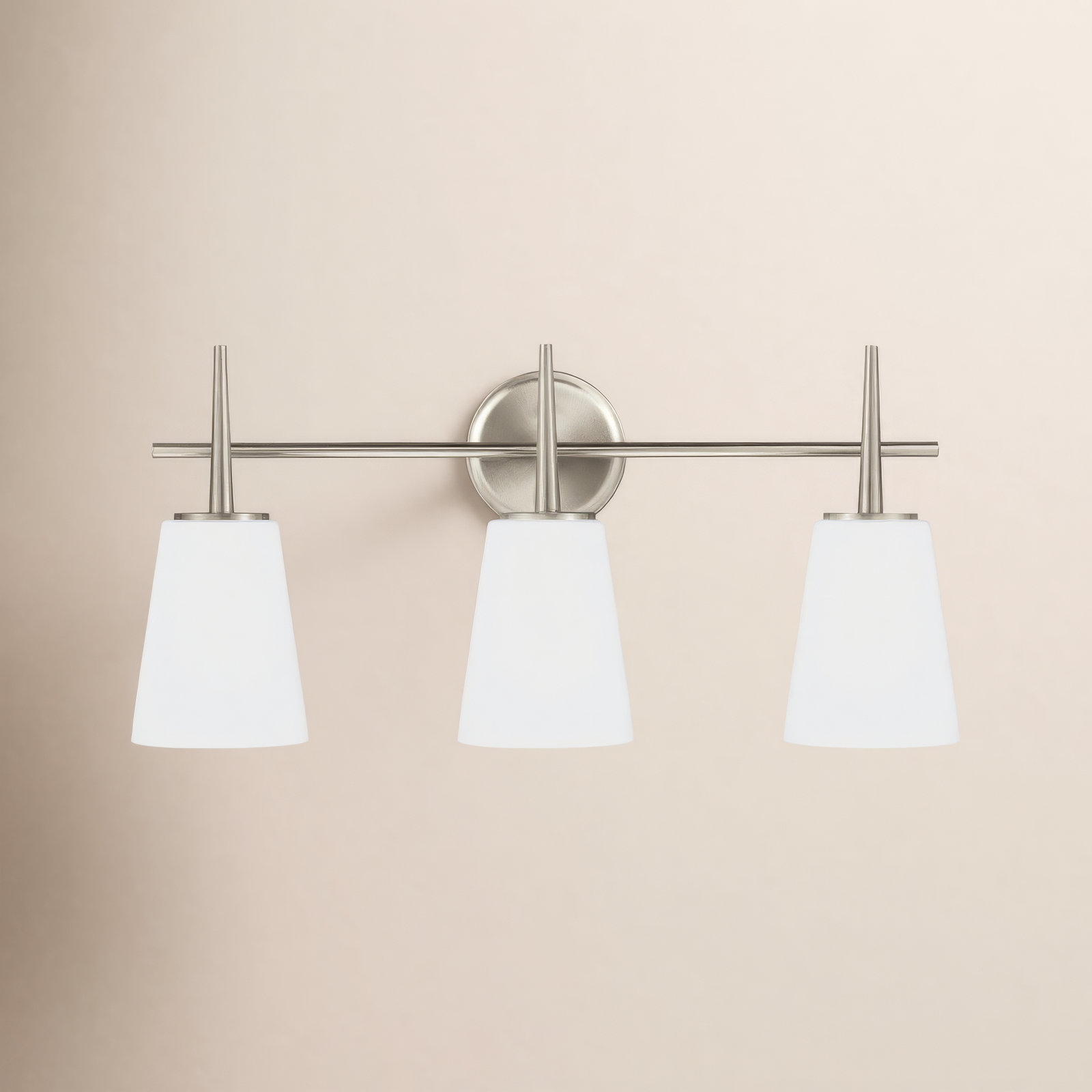 Erlandson 3-Light Dimmable Vanity Light, 100W A19 Medium, Brushed Nickel