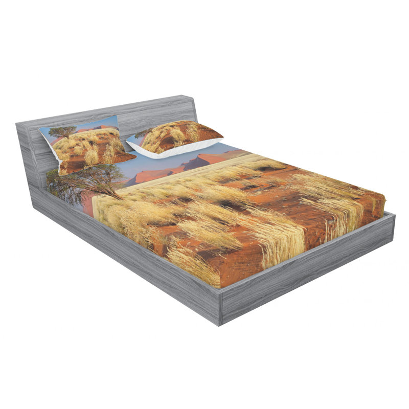Ensemble de draps sossusvlei d’acacia tree désert, Ensemble de draps pour lit double avec un drap-hou
