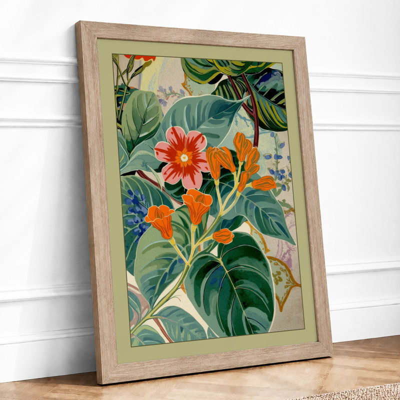 Flowering Study Botanical - Framed Print, A1 - 84.1 x 59.4 cm, Oak