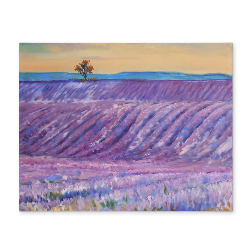 Contemporary Botanical Polyester Placemat - Lavender Field Decor
