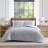 Ivy 3-Piece Grey Puckered Seersucker Cotton Comforter Set-94551350-94551349