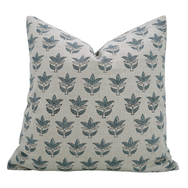 Coussin à motif de blocs de tissu fabriqué à la main Fab divine - 7 pièces, Imprimé bloc gris / floral, Carré 14 po