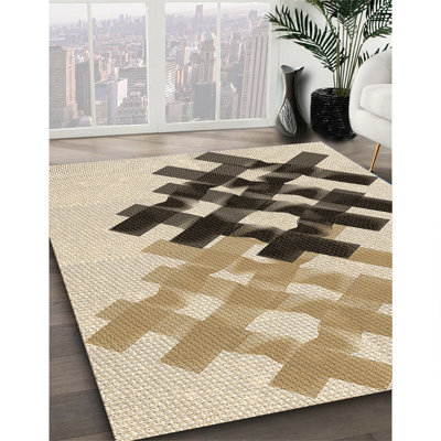 Tapis 100% à motifs lavables à la machine 2989 Pat3541 BRN