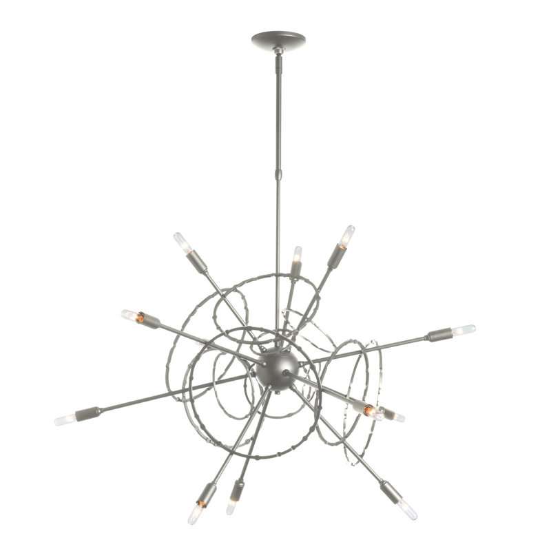 Olympus 12 - Light Sputnik Sphere Chandelier, Sterling