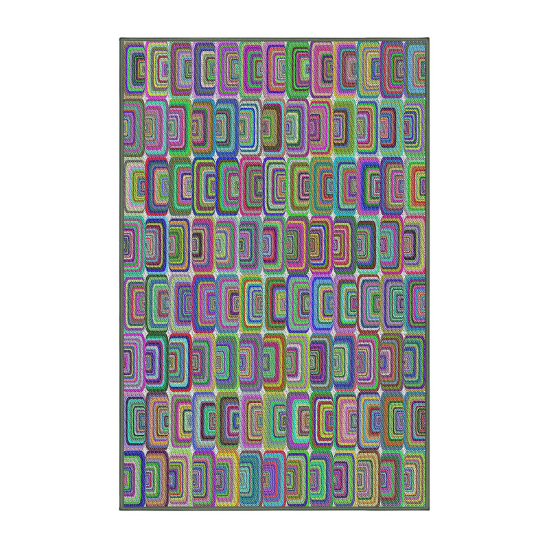 Vert Non disponible Rettig/bleu/rose Tapis décoratif, Rectangle 7 pi x 9 pi