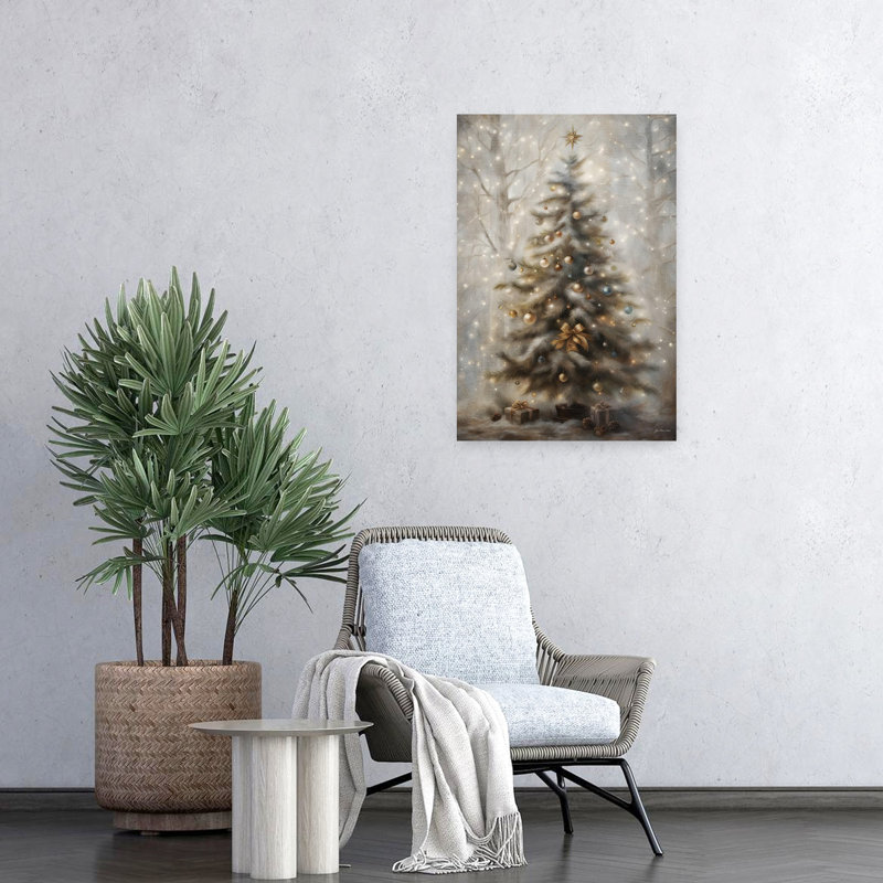 Oh Tannenbaum, arbre de Noël contemporain abstrait, art naturel, H 24 po x l 16 po