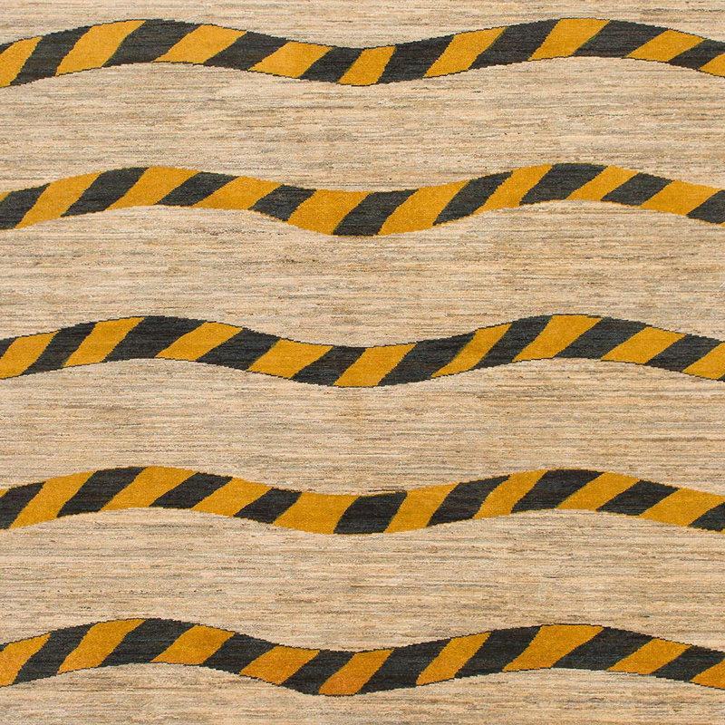 Tapis multicolore abstrait Gaphna, Carré 7 pi