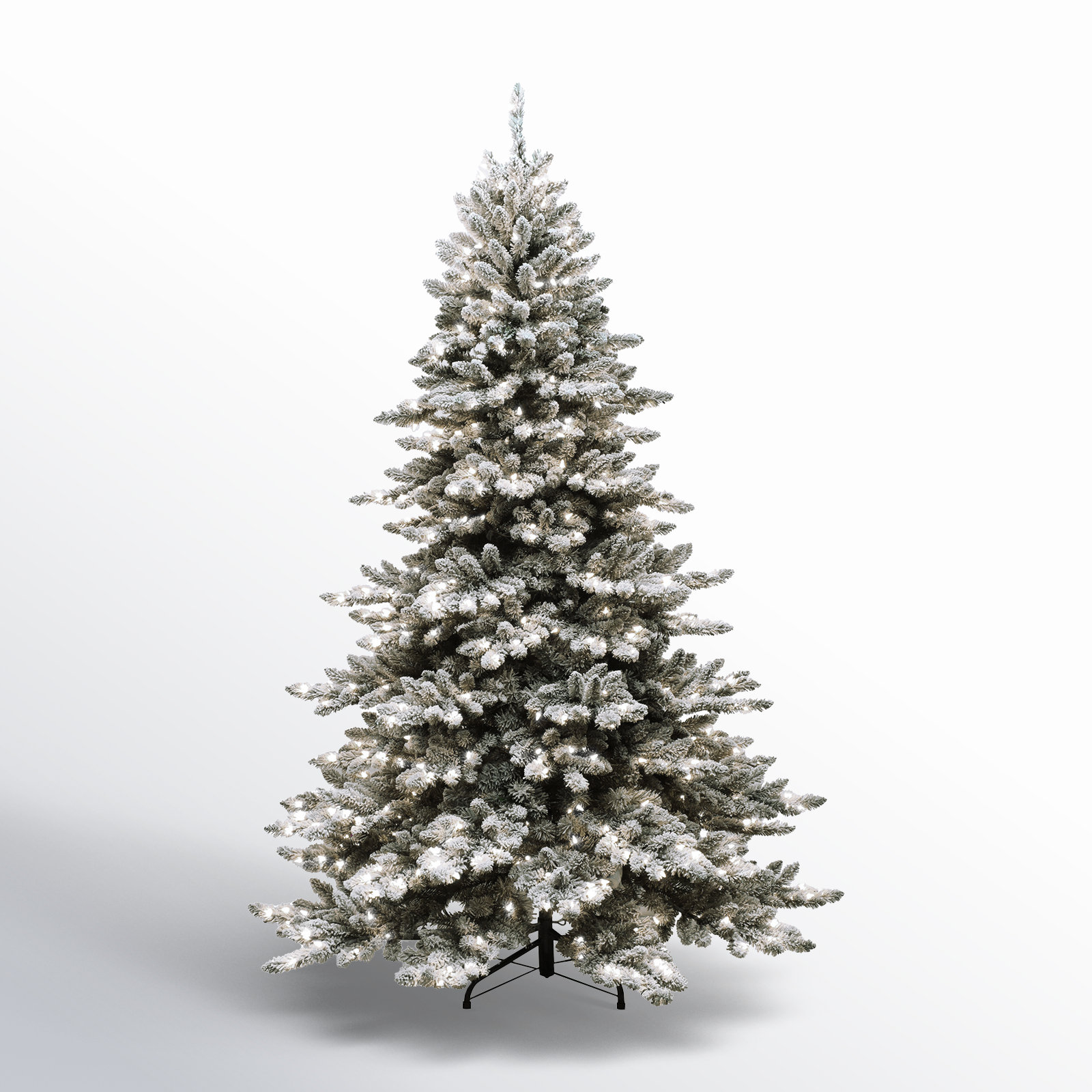 9' Frosted Pre-Lit Spruce Christmas Tree