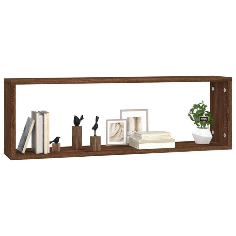 Stodola 2 Piece Cube Shelf, Brown