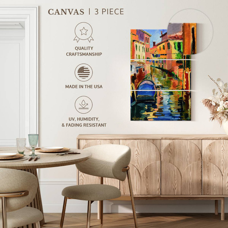 Venetian Canal Scene, 23" H x 14" W