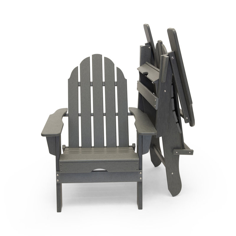 Chaise Adirondack pliante en PEHD Balboa, gris