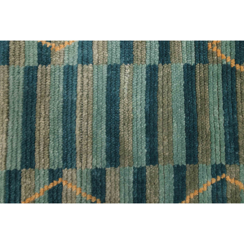 Tapis sarcelle Pak Finest Marrakesh 4 pi 4 po x 12 pi 4 po