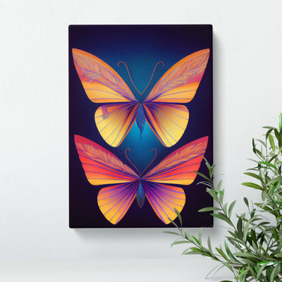Vivid Butterflies - Wrapped Canvas Print