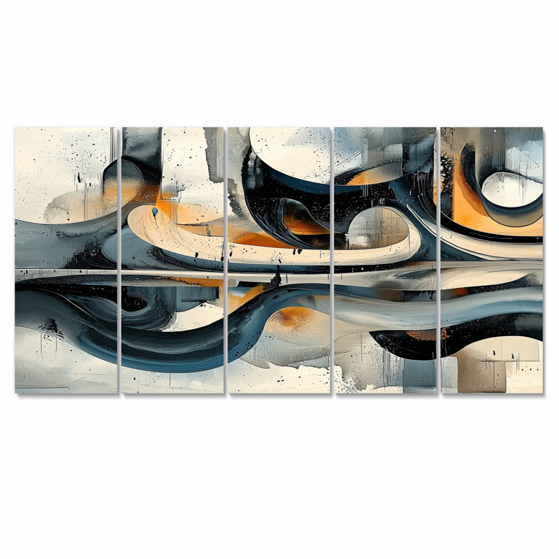 Olegaria - décoration murale abstraite - art mural moderne, H 28 po x l 60 po, 5