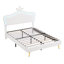 Upholstered Bed With Led Adjustable Crown Shape Headboard-1217144606-1227393537