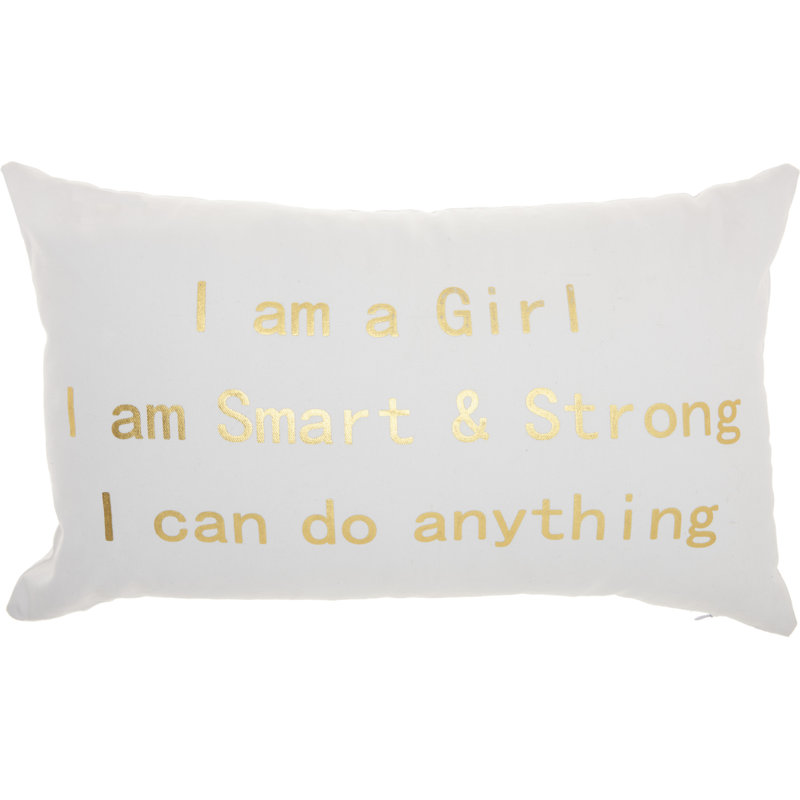  Housse de coussin rectangulaire et insert, Blanc / Doré