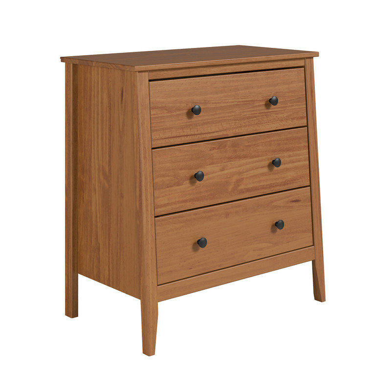 Solid 3 Drawer Dresser, Brown