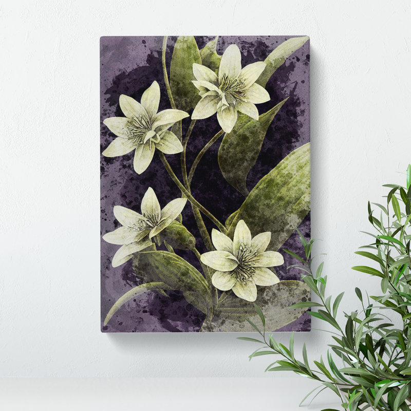 Flowers Water Painting No.1 - Wrapped Canvas Print, 50cm H x 35cm W x 3cm D
